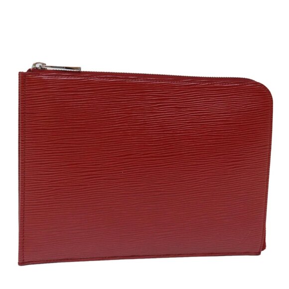 LOUIS VUITTON Epi Pochette Jules PM Clutch Bag Red Car Mine - Picture 1 of 16